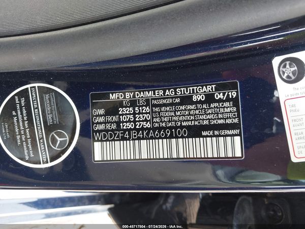 2019 MERCEDES-BENZ E 300 E300 — I9