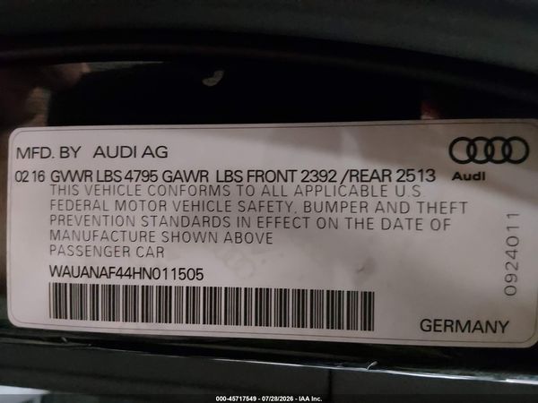 2017 AUDI A4 PREMIUM