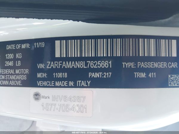 2020 ALFA ROMEO GIULIA RWD