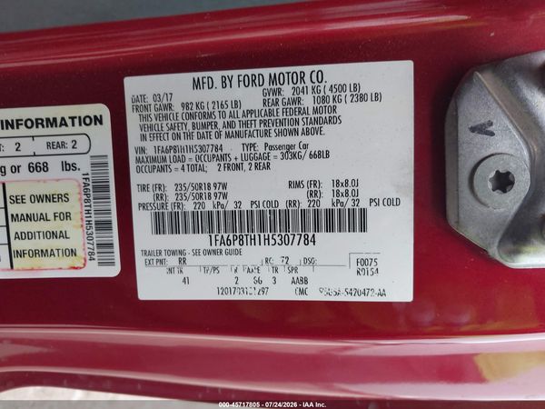 2017 FORD MUSTANG ECOBOOST — I9