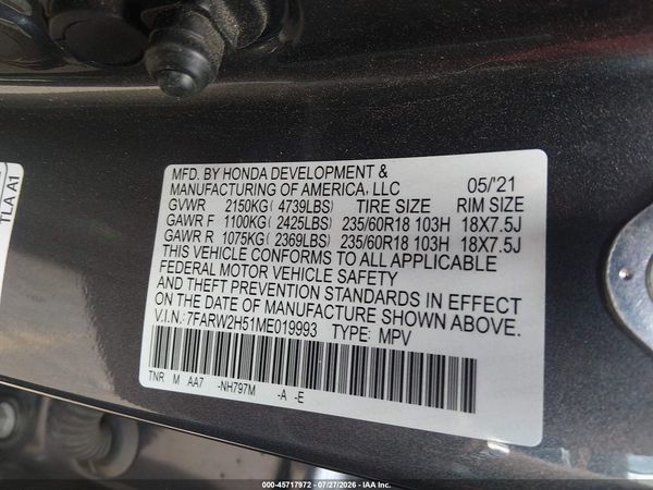 2021 HONDA CR-V AWD EX