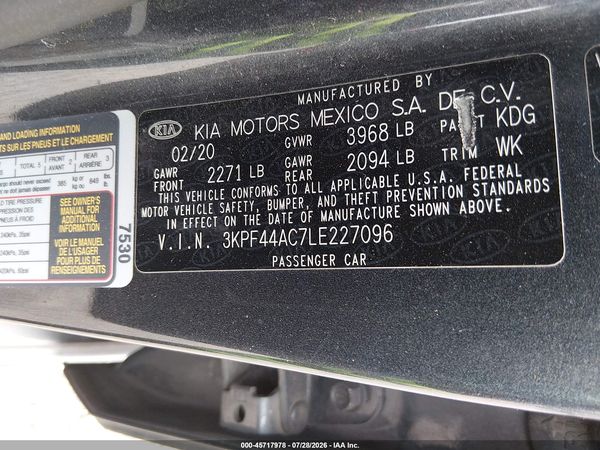 2020 KIA FORTE GT