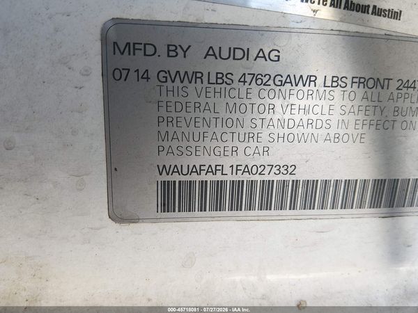 2015 AUDI A4 2.0T PREMIUM