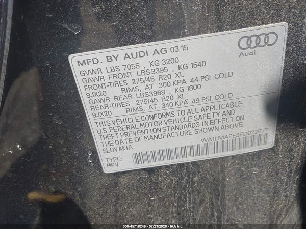 2015 AUDI Q7 3.0 TDI PREMIUM