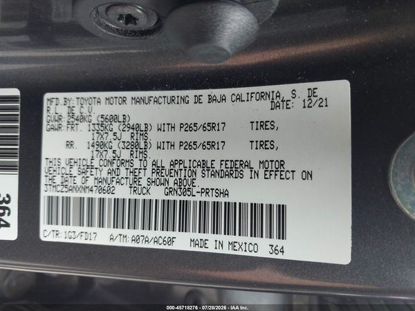 2022 TOYOTA TACOMA TRD SPORT