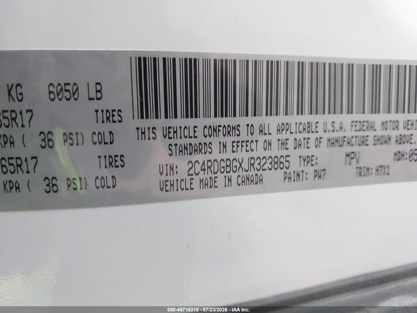 2018 DODGE GRAND CARAVAN SE