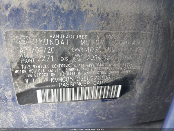 2020 HYUNDAI IONIQ HYBRID SEL