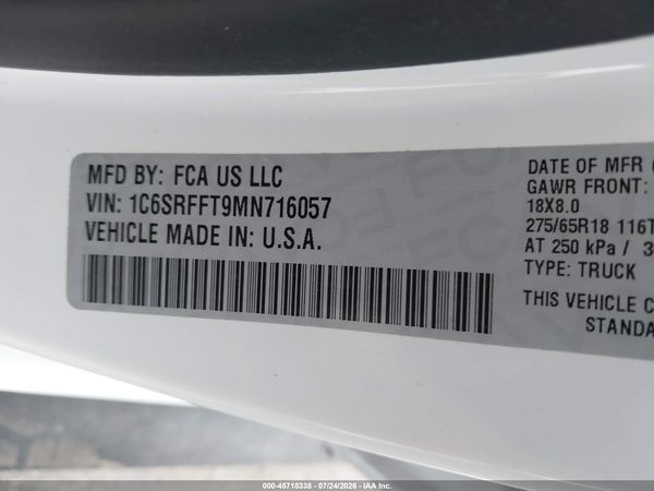 2021 RAM 1500 BIG HORN  4X4 5'7 BOX