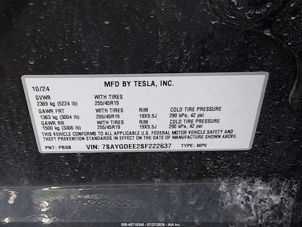 2025 TESLA MODEL Y