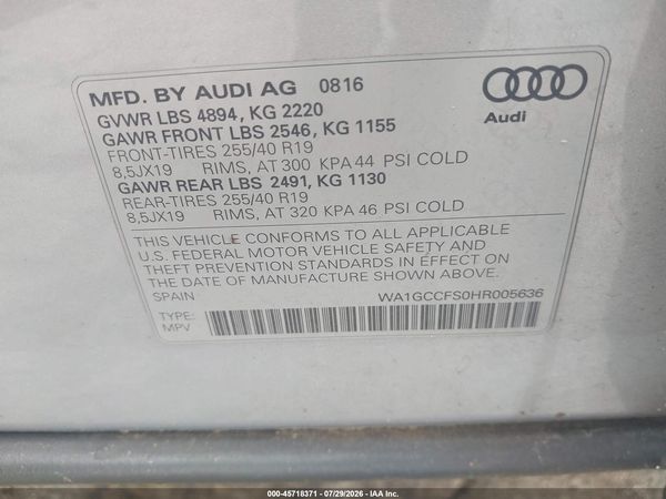 2017 AUDI Q3 2.0T PREMIUM
