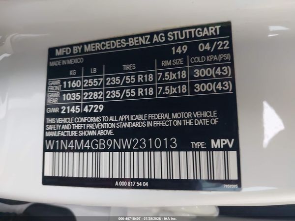 2022 MERCEDES-BENZ GLB 250 GLB250