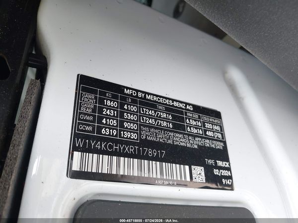 2024 MERCEDES-BENZ SPRINTER 2500 HIGH ROOF 4-CYL DIESEL