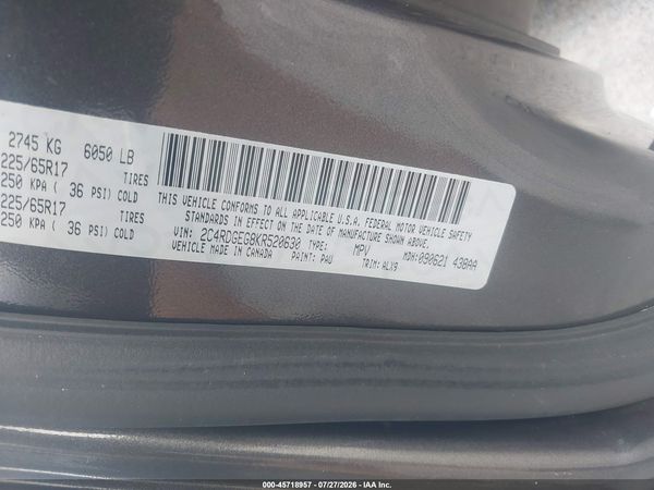 2019 DODGE GRAND CARAVAN GT