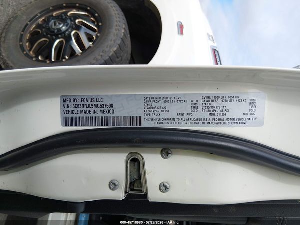 2021 RAM 3500 LARAMIE  4X4 8' BOX
