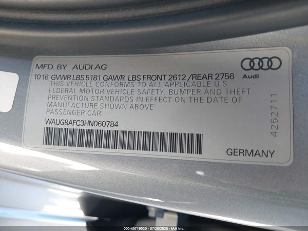 2017 AUDI A6 PREMIUM PLUS
