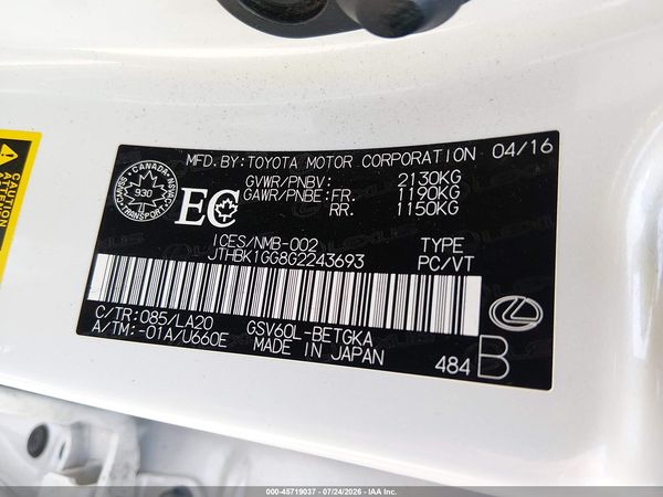 2016 LEXUS ES 350