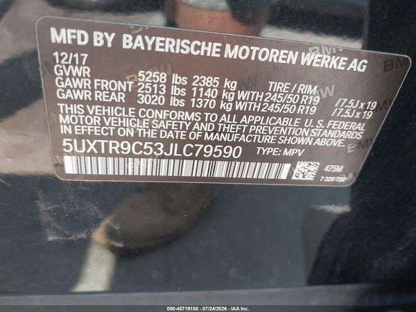 2018 BMW X3 XDRIVE30I