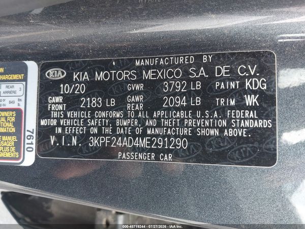 2021 KIA FORTE LXS