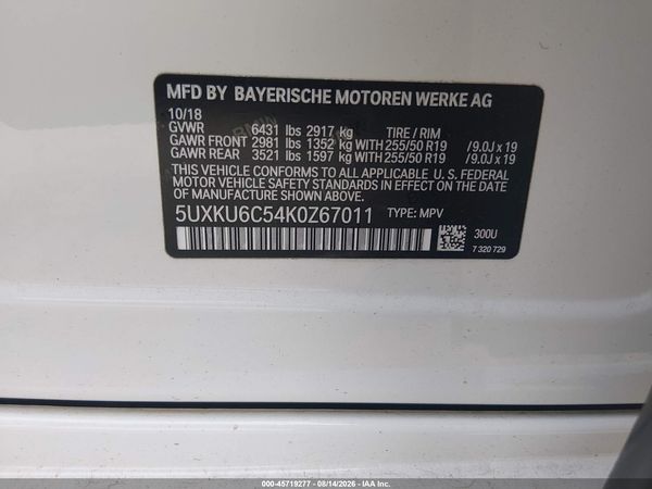 2019 BMW X6 XDRIVE50I