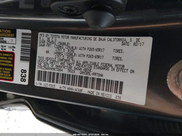 2017 TOYOTA TACOMA TRD SPORT