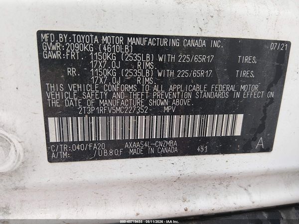 2021 TOYOTA RAV4 XLE