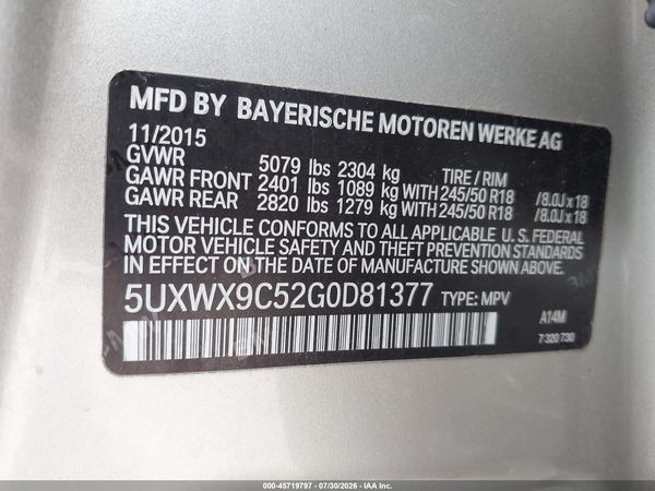 2016 BMW X3 XDRIVE28I