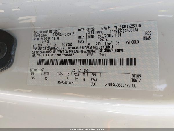 2022 FORD F-150 XL
