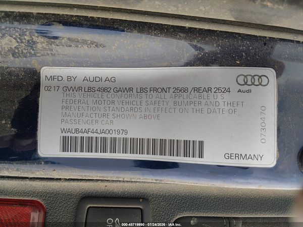2018 AUDI S4 3.0T PREMIUM PLUS