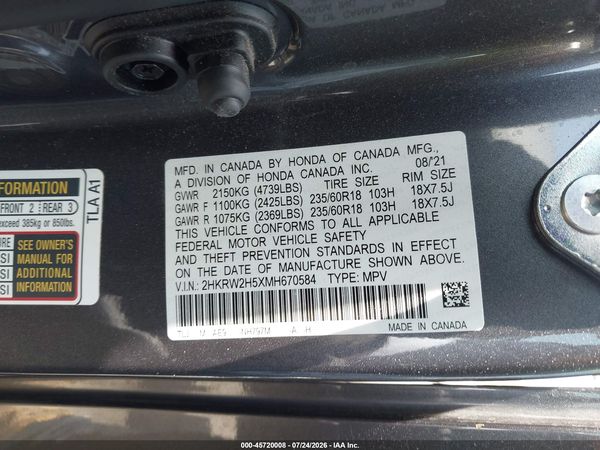 2021 HONDA CR-V AWD EX