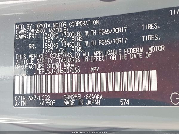 2022 TOYOTA 4RUNNER TRD OFF ROAD PREMIUM