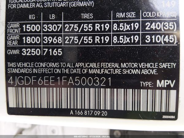 2015 MERCEDES-BENZ GL 450 4MATIC — I9