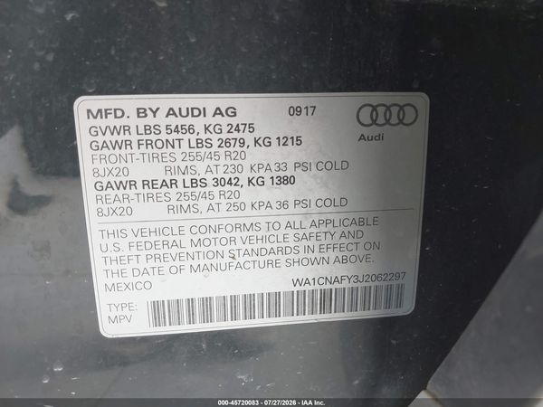 2018 AUDI Q5 2.0T PREMIUM