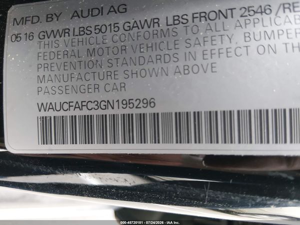 2016 AUDI A6 2.0T PREMIUM