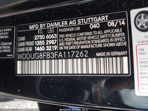 2015 MERCEDES-BENZ S 550 4MATIC