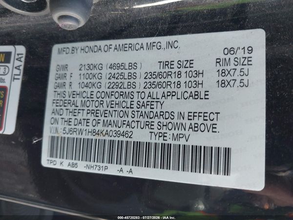 2019 HONDA CR-V EX-L