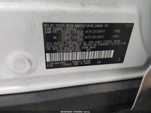 2021 TOYOTA RAV4 LE