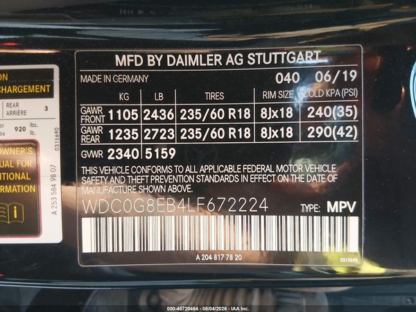 2020 MERCEDES-BENZ GLC 300 4MATIC