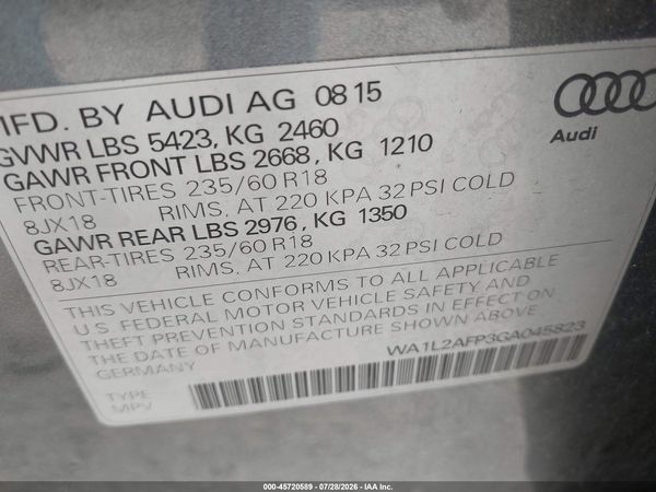 2016 AUDI Q5 2.0T PREMIUM