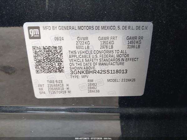 2025 CHEVROLET BLAZER AWD 2LT — I9