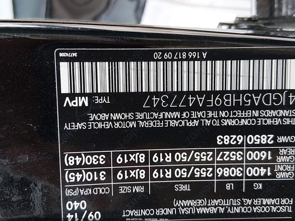 2015 MERCEDES-BENZ ML 350 4MATIC