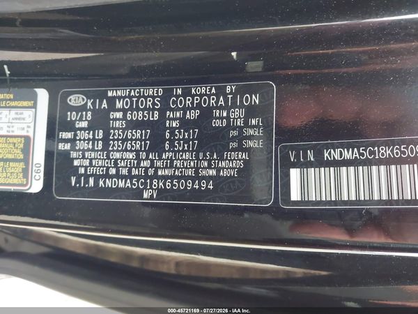2019 KIA SEDONA L