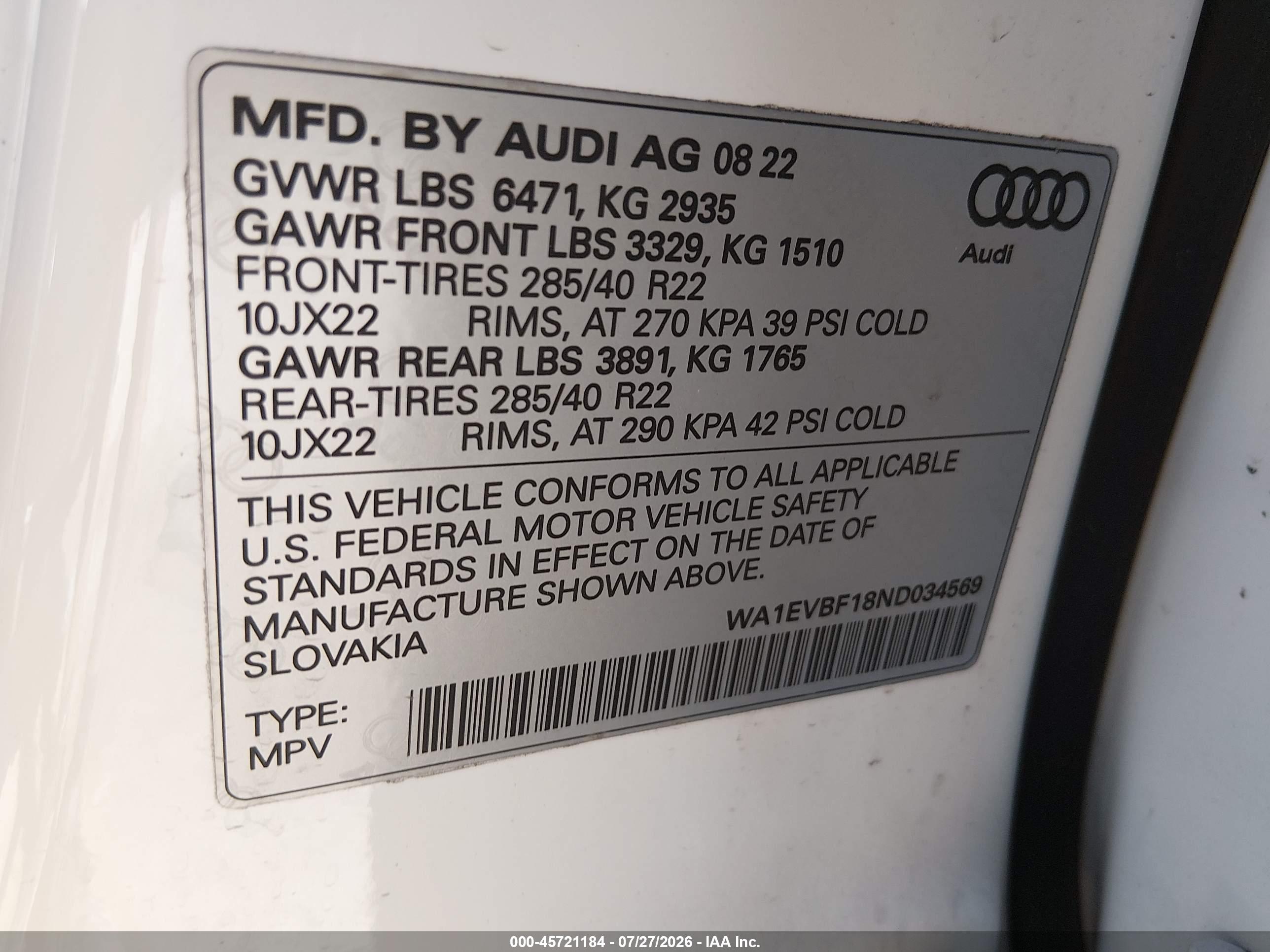 2022 AUDI Q8