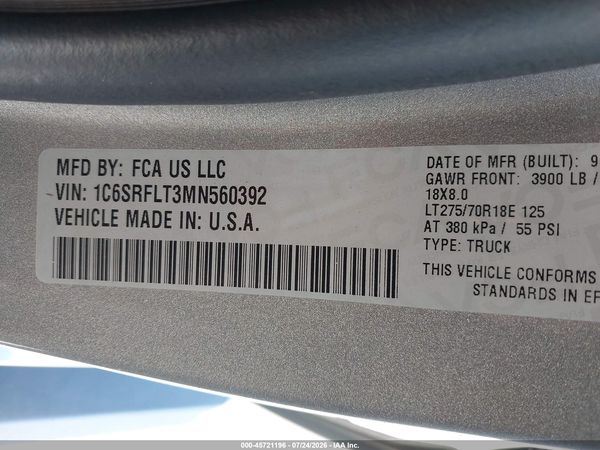 2021 RAM 1500 REBEL  4X4 5'7 BOX