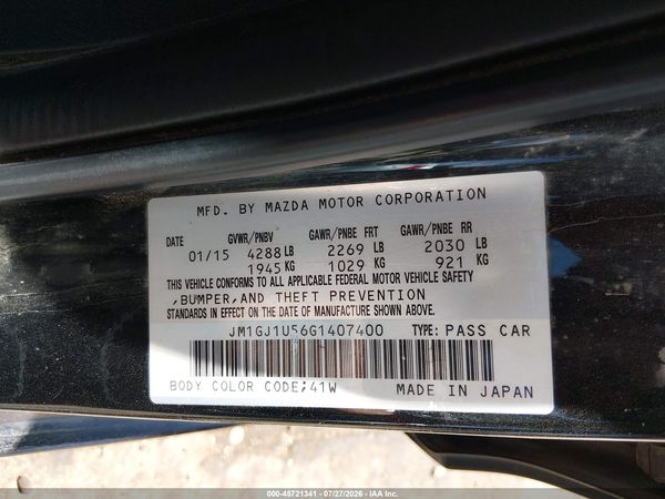 2016 MAZDA MAZDA6 I SPORT