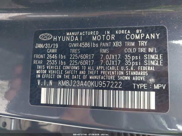 2019 HYUNDAI TUCSON SE