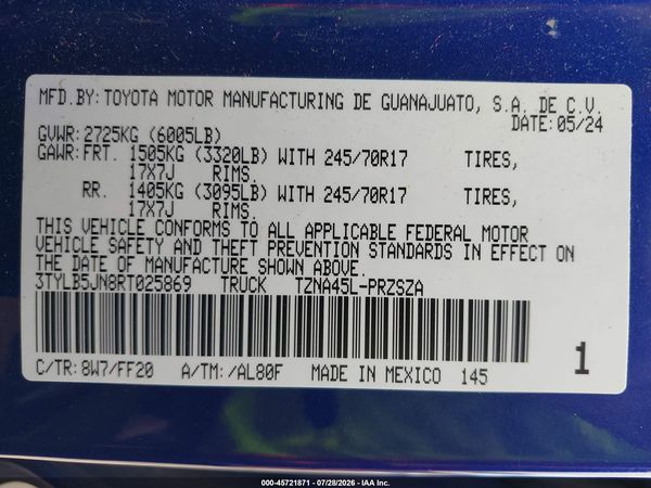 2024 TOYOTA TACOMA SR5