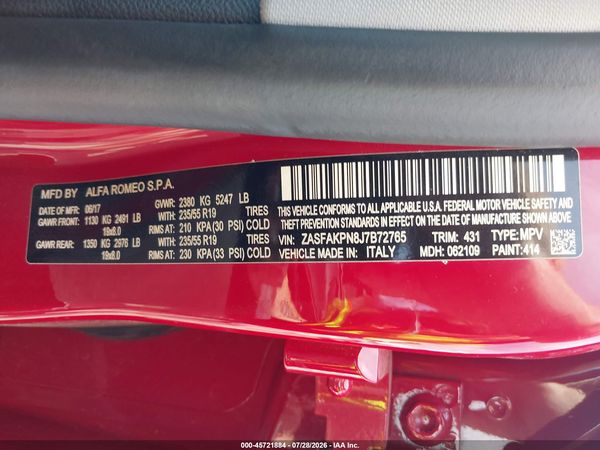 2018 ALFA ROMEO STELVIO SPORT AWD