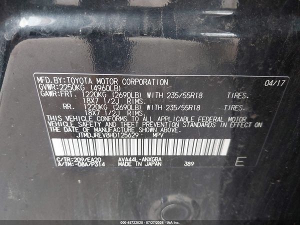 2017 TOYOTA RAV4 HYBRID LIMITED