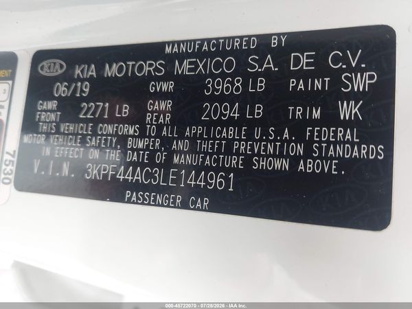 2020 KIA FORTE GT