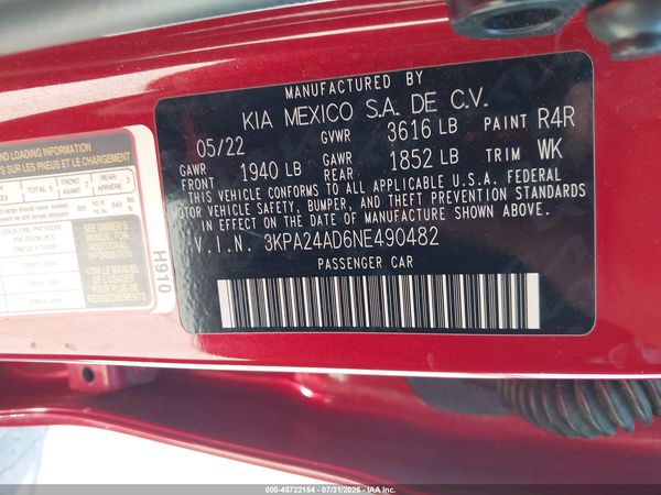 2022 KIA RIO S